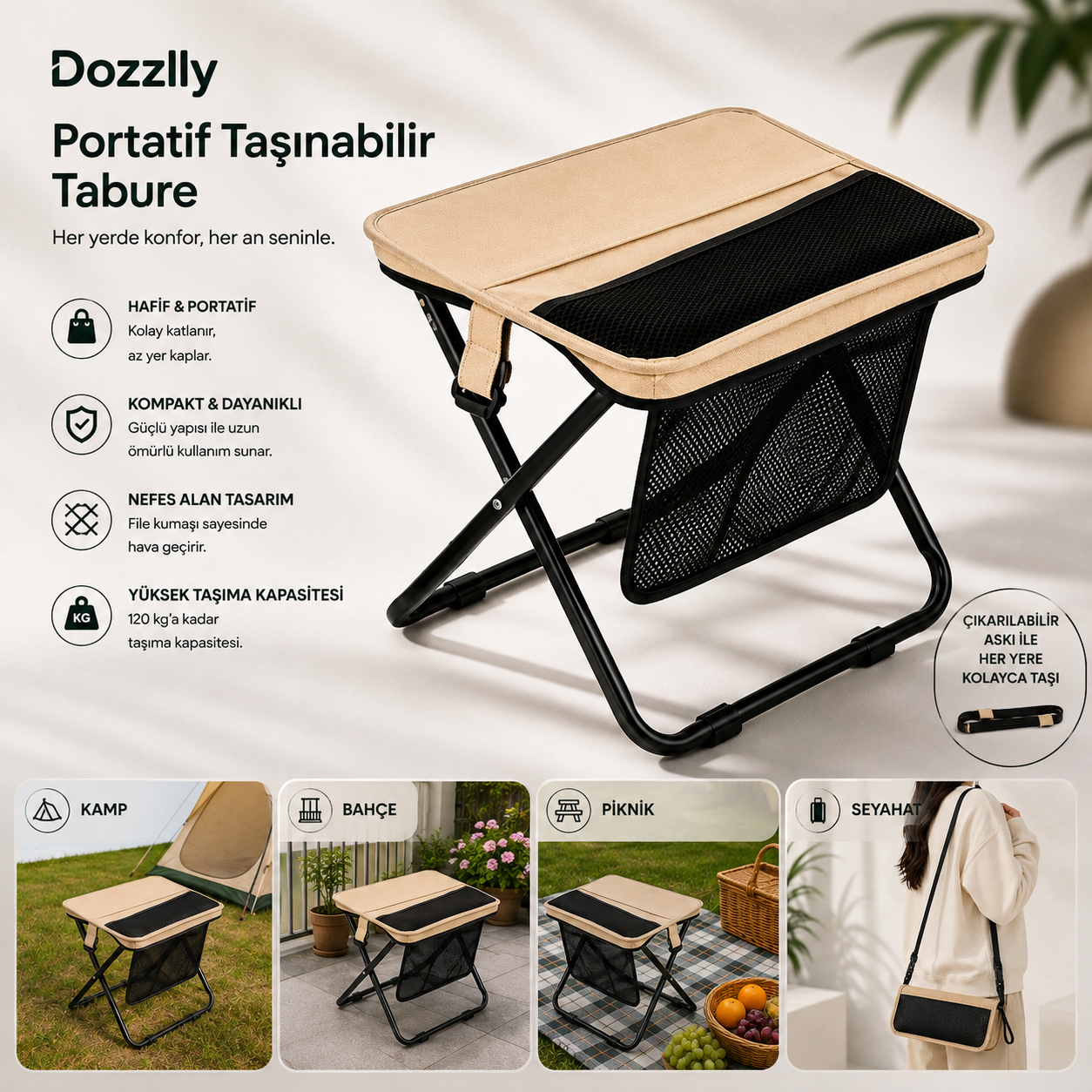 Portatif Taşınabilir Tabure