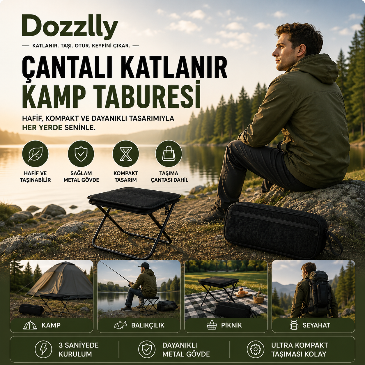 Portatif Taşınabilir Tabure