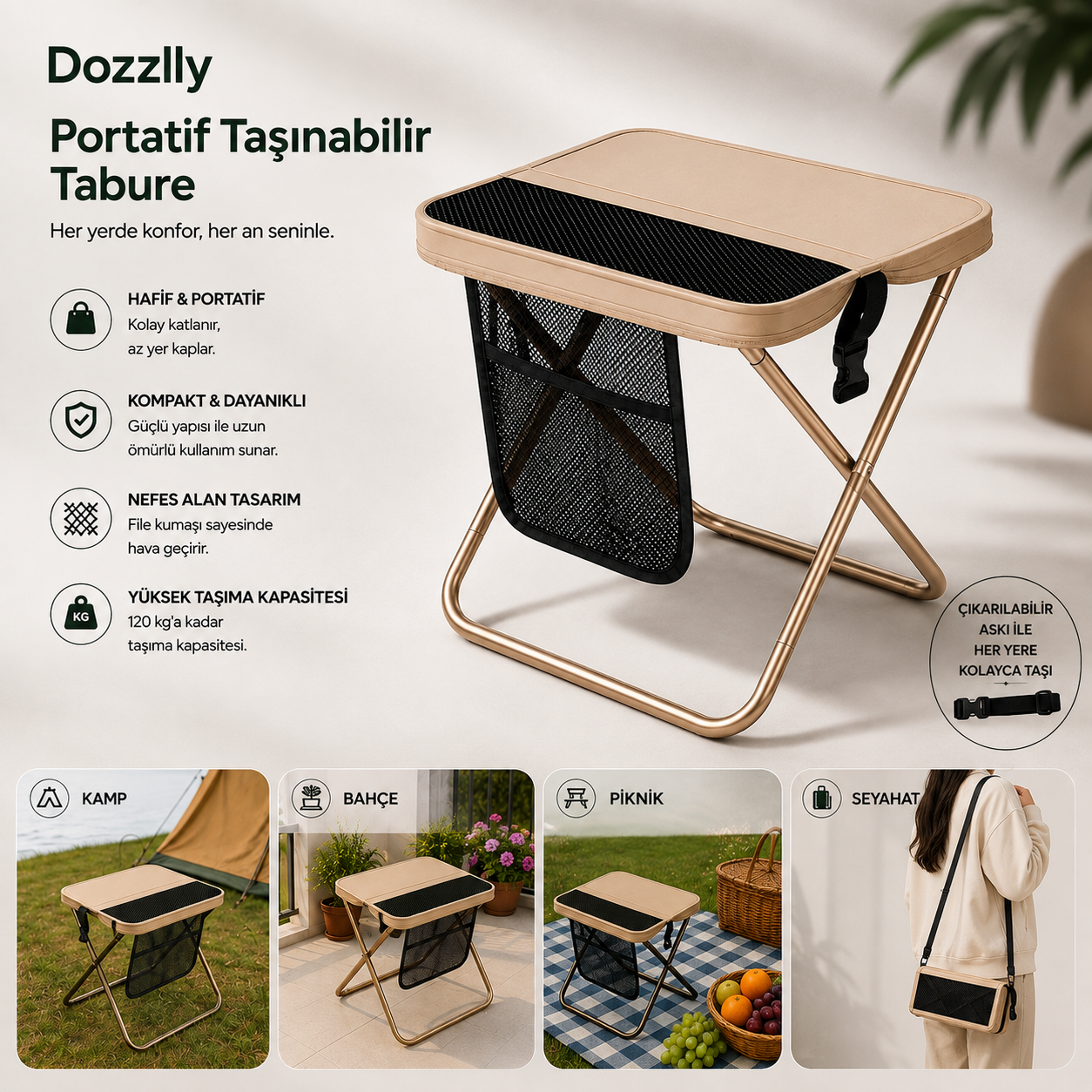 Portatif Taşınabilir Tabure