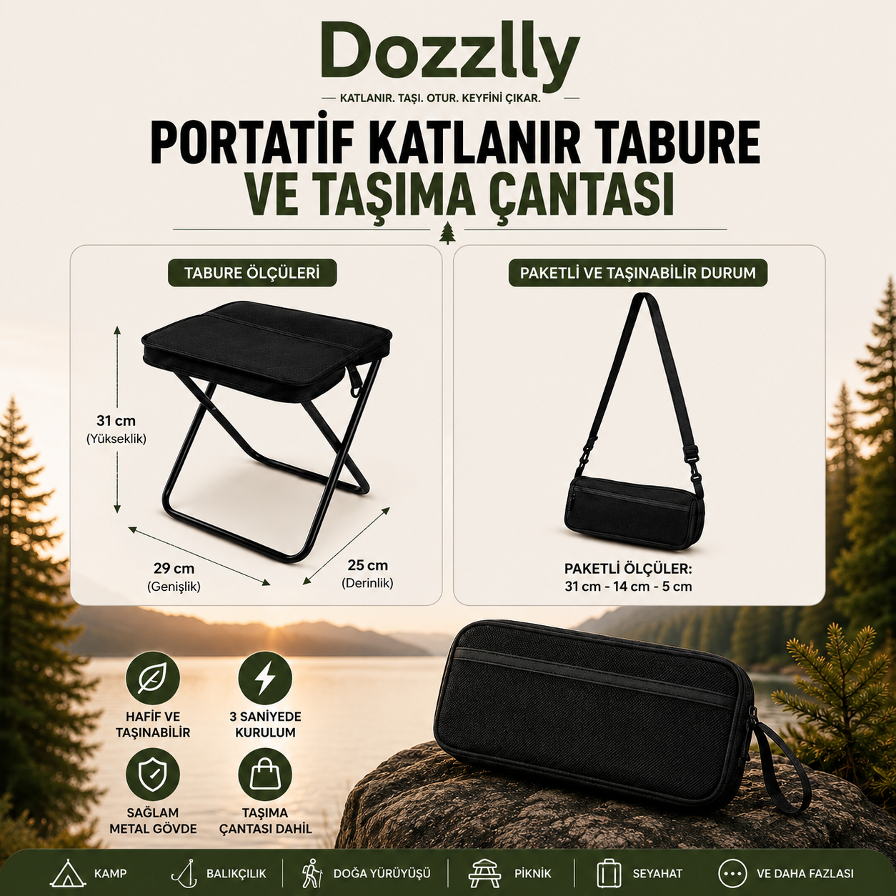 Portatif Taşınabilir Tabure