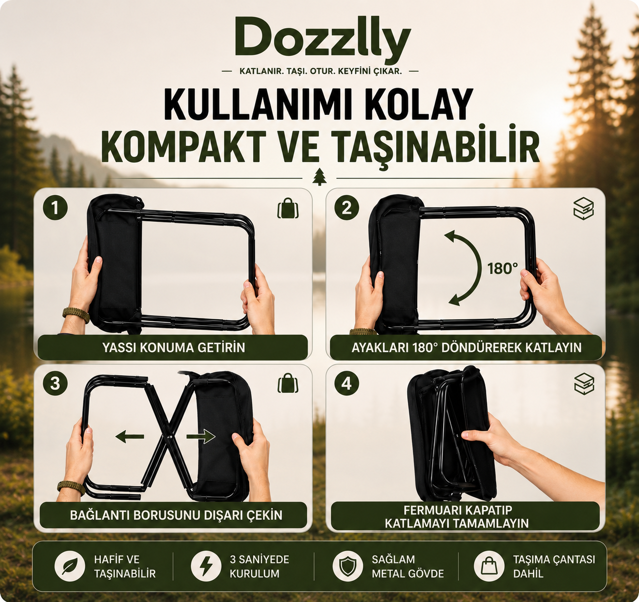 Portatif Taşınabilir Tabure